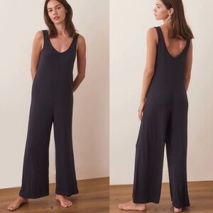 Marine Layer Lexi Rib Lounge Jumpsuit navy blue size XS loungewear oversized
